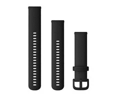 Išmaniojo laikrodžio Garmin greitai atsegamas, silikoninis dirželis, Juodos spalvos, 20mm