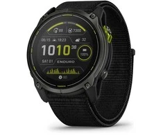 Išmanusis laikrodis Garmin Enduro 3 Pilkos anglies spalvos DLC titanas su juodos spalvos UltraFit Nylon dirželiu