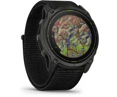 Išmanusis laikrodis Garmin Enduro 3 Pilkos anglies spalvos DLC titanas su juodos spalvos UltraFit Nylon dirželiu