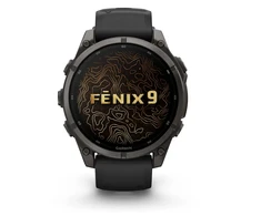 Išmanusis laikrodis Garmin fēnix® 9 – 47mm, Tamsiai pilkas, DLC titanas, su juodu silikoniniu dirželiu | 010-04762-11