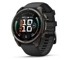 Išmanusis laikrodis Garmin fēnix® 9 – 47mm, Tamsiai pilkas, DLC titanas, su juodu silikoniniu dirželiu | 010-04762-11