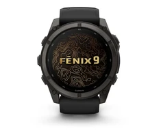Išmanusis laikrodis Garmin fēnix® 9 – 51mm, Tamsiai pilkas, DLC titanas, su juodu silikoniniu dirželiu | 010-04763-11