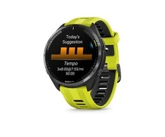 Išmanusis laikrodis Garmin Forerunner 965, Pilkos anglies spalvos korpusas su geltonos spalvos dirželiu