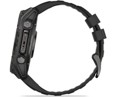 Išmanusis laikrodis Garmin Fenix 8  - 51 mm, AMOLED Sapphire, Anglies pilkumo DLC su juodos / pilkos akmenukų spalvos silikoniniu dirželiu