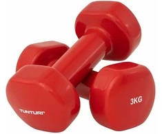Viniliniai hanteliai TUNTURI 2x 0,5-5kg (Svoris: 2 x 3kg)