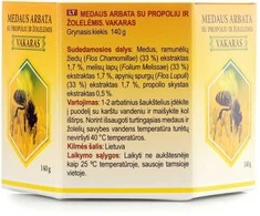 MEDAUS ARBATA „VAKARAS“, 140g, su propoliu ir žolelėmis