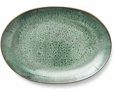 BITZ ovalus indas 36 x 25 cm, juodas/žalias