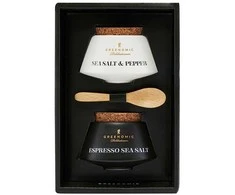 Greenomic Delikatessen Dovanų rinkinys su jūros druska, pipirais ir espreso jūros druska