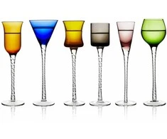 Lyngby Glas šoto taurės London, 18 cm 6 vnt. įvairių spalvų