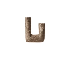 Muubs Žvakidė Minerva, travertinas (uoliena), 14,5x20 cm, titanium