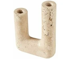 Muubs Žvakidė Minerva, travertinas (uoliena), 14,5x20 cm, creme