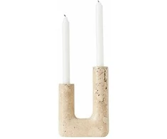 Muubs Žvakidė Minerva, travertinas (uoliena), 14,5x20 cm, creme