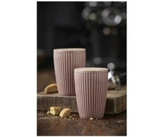 Pillivuyt Termo puodelis Plissé 25 cl 8 x 12 cm 2 vnt, tamsiai rožinis