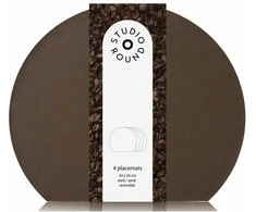 Studio Round apvalūs padėkliukai, 4 vnt., 43 x 36 cm, rudi/smėlio spalvos
