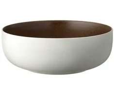 Studio Round North salotų dubuo, 25 cm, matinės baltos/matinės rudo spalvos