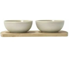 Villa Collection bambukinis padėklas su 2 dubenėliais Shoku, 28,5 x 13 cm