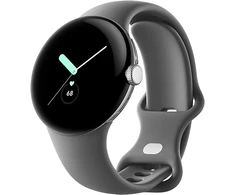 Išmanusis laikrodis Google Pixel Watch LTE 41mm Polished Sidabrinis Case with Sport Band – Charcoal