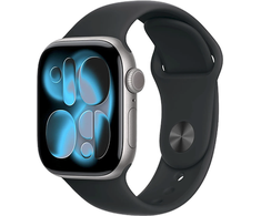 Išmanusis laikrodis Apple Watch Series 11 (2025) GPS 42mm Kosminė pilka Aliuminio Case with Juodas Sport Band S/M – Juodas