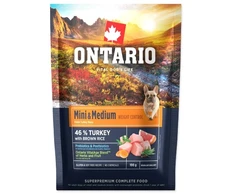 Ontario Mini &amp; Medium Weight Control kalakutiena &amp; Brown ryžiai 0.1kg (Mėginys)
