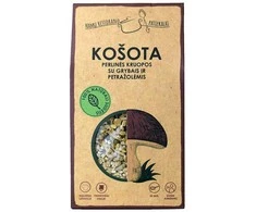 Košota perlinės kruopos su grybais ir petražolėmis