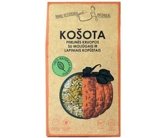 Košota perlinės kruopos su moliūgais ir lapiniais kopūstais