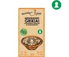 Neskrudinti grikiai su moliūgais, špinatais ir saulėgąžomis