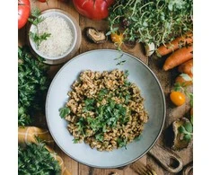 Rizotas (risotto) su miško grybais ir petražolėmis