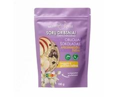 Sorų dribsniai su obuoliais, šokoladu ir apelsinmedžio žiedais