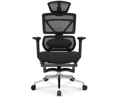Hells Chair Biuro kėdė su 4D porankiais ir kojų atrama, juoda