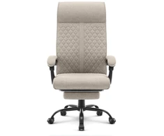 Hells Chair Biuro kėdė su kojų atrama ir spyruokline sėdyne, audinys, smėlio