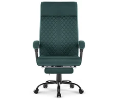 Hells Chair Biuro kėdė su kojų atrama ir spyruokline sėdyne, audinys, žalia
