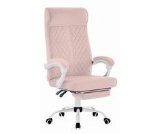 Hells Chair Biuro kėdė su kojų atrama ir spyruokline sėdyne, audinys, rožinė