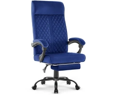 Hells Chair Biuro kėdė su kojų atrama ir spyruokline sėdyne, audinys, tamsiai mėlyna
