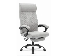 Hells Chair Biuro kėdė su kojų atrama ir spyruokline sėdyne, audinys, pilka