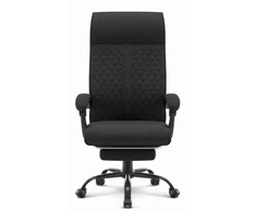 Hells Chair Biuro kėdė su kojų atrama ir spyruokline sėdyne, audinys, juoda