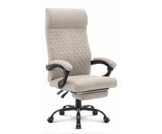 Hells Chair Biuro kėdė su kojų atrama ir spyruokline sėdyne, audinys, smėlio