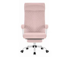 Hells Chair Biuro kėdė su kojų atrama ir spyruokline sėdyne, audinys, rožinė