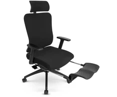 Hells Chair Biuro kėdė su kojų atrama, spyruokline sėdyne ir 3D juosmens atrama, juoda