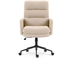 Hells Chair Biuro kėdė su minkštu tekstūriniu apmušalu ir TILT, iki 120 kg, kreminė
