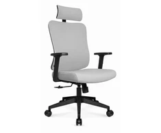 Hells Chair Biuro kėdė su spyruokline sėdyne ir 3D juosmens atrama, audinio apmušalas, pilka