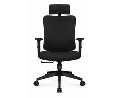Hells Chair Biuro kėdė su spyruokline sėdyne ir 3D juosmens atrama, audinio apmušalas, juoda