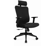 Hells Chair Biuro kėdė su spyruokline sėdyne ir 3D juosmens atrama, audinio apmušalas, juoda