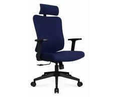 Hells Chair Biuro kėdė su spyruokline sėdyne ir 3D juosmens atrama, audinio apmušalas, tamsiai mėlyna