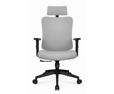 Hells Chair Biuro kėdė su spyruokline sėdyne ir 3D juosmens atrama, audinio apmušalas, pilka