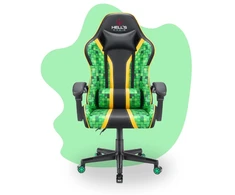 Hells Chair Vaikiška žaidimų kėdė su pagalvėlėmis, 125–160 cm ūgiui, žalia ir juoda