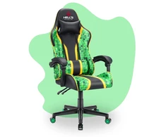 Hells Chair Vaikiška žaidimų kėdė su pagalvėlėmis, 125–160 cm ūgiui, žalia ir juoda