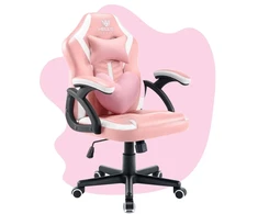 Hells Chair Vaikiška žaidimų kėdė su širdelės formos pagalvėle, rožinė ir balta