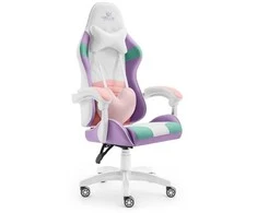 Hells Chair Žaidimų kėdė Rainbow 2.0, balta spalvota