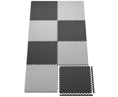 Hop Sport Dėlionės tipo sutveriamas sportinis kilimėlis, 8 dalių, 240x120 cm, juodas / pilkas