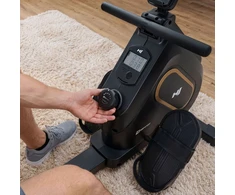Hop Sport Magnetinis irklavimo treniruoklis su 16 pasipriešinimo lygių ir Bluetooth, iki 120 kg, juodas / auksinis